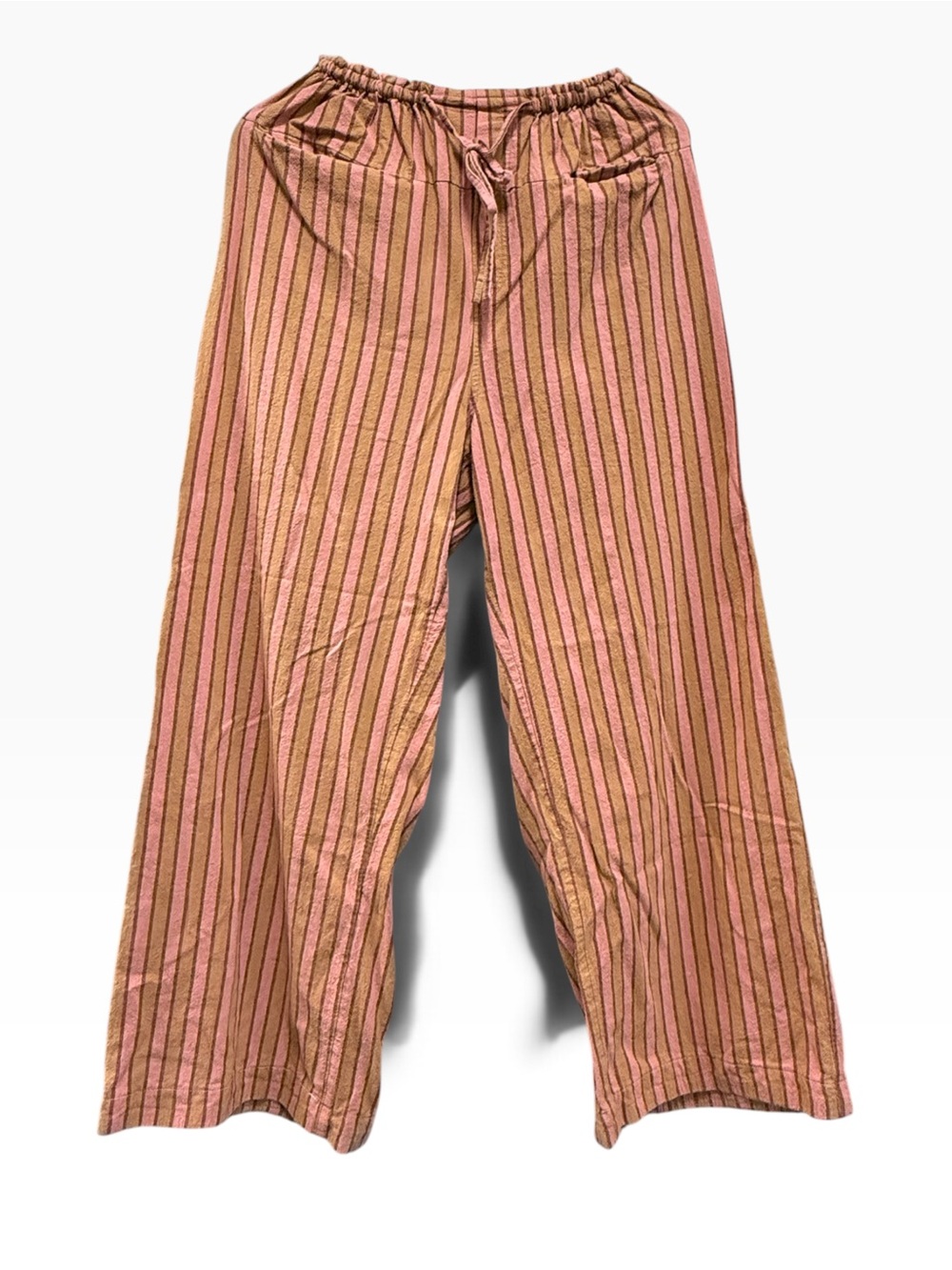 Free People Women’s Hudson Canyon Wide-Leg Striped Pants in Pink and Tan